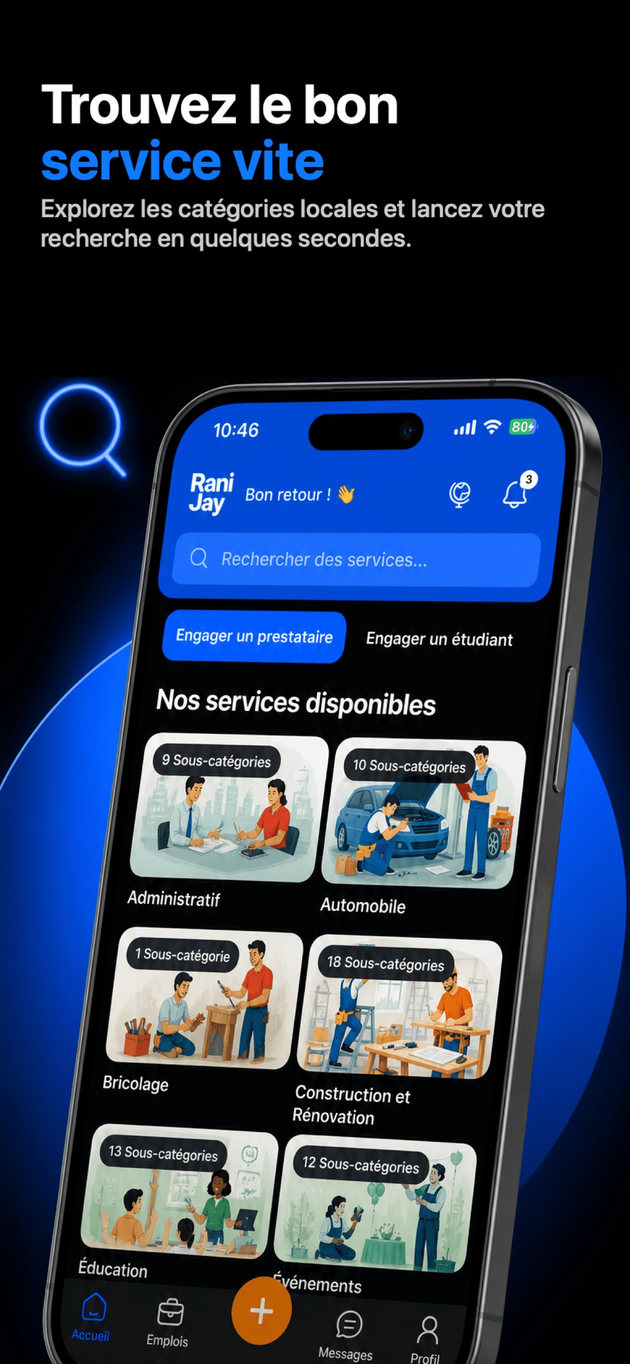 Aperçu App Store de l'application Rani Jay côté client